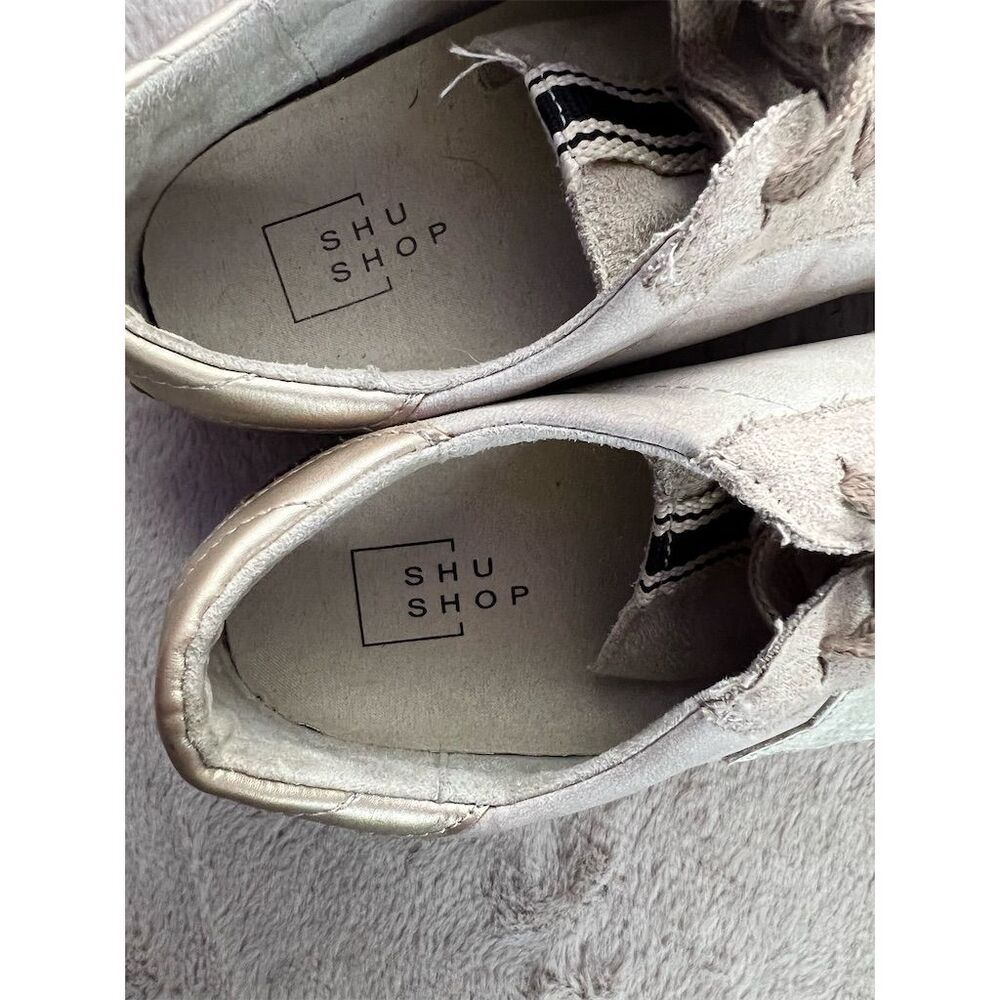 Shu Shop Women's Gray Suede Sneakers Size 7.5 Casual Lace Up - Picture 8 of 9
